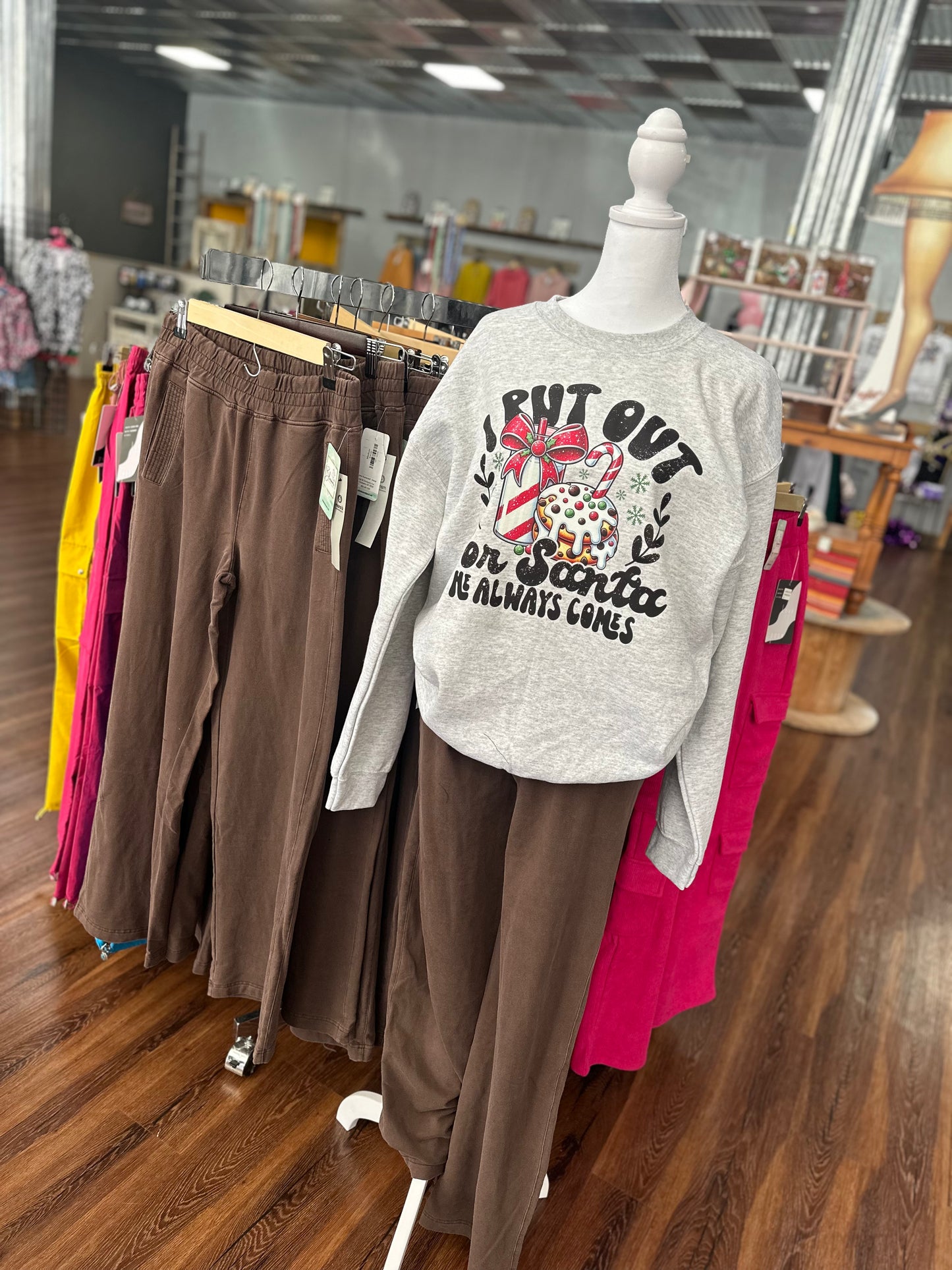 Mineral Washed French Terry Wide Leg Pant