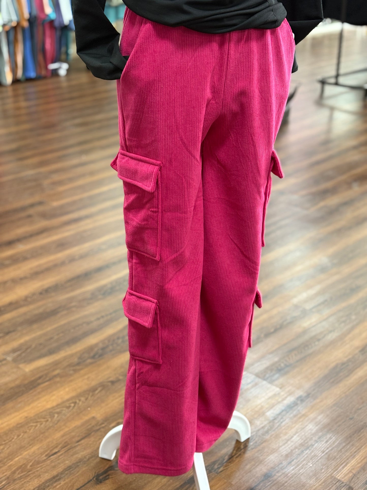 Magenta Corduroy Cargo
