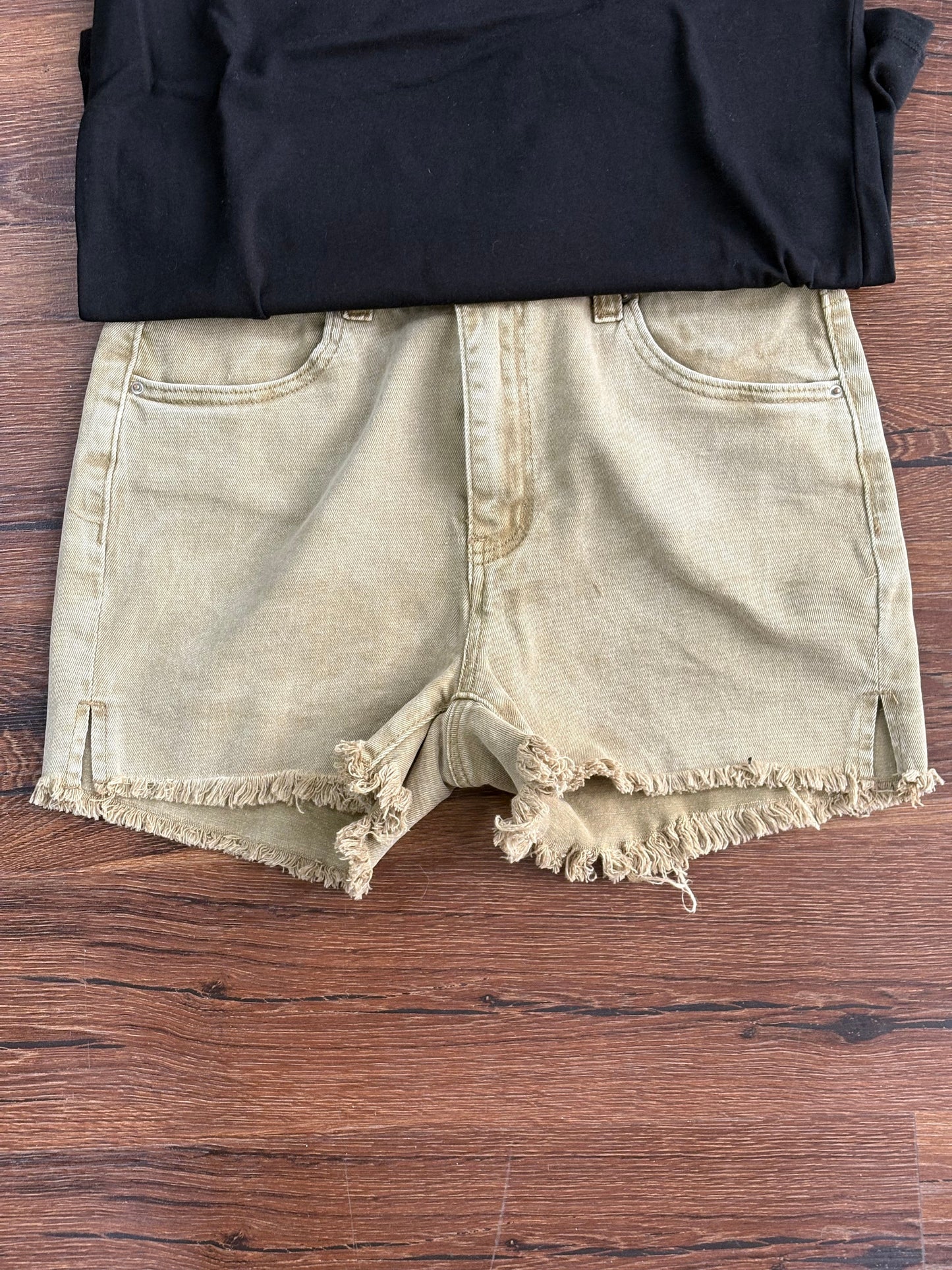 Mustard Denim Shorts