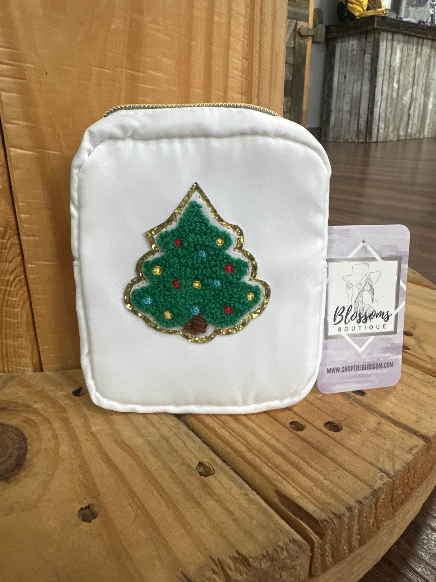 Nylon Christmas Patch Makeup Coin Bag