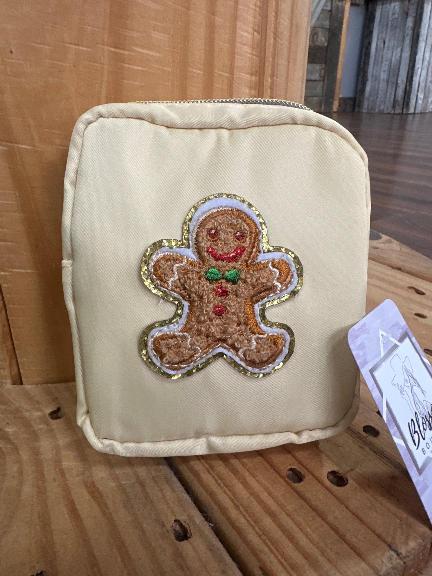 Nylon Christmas Patch Makeup Coin Bag
