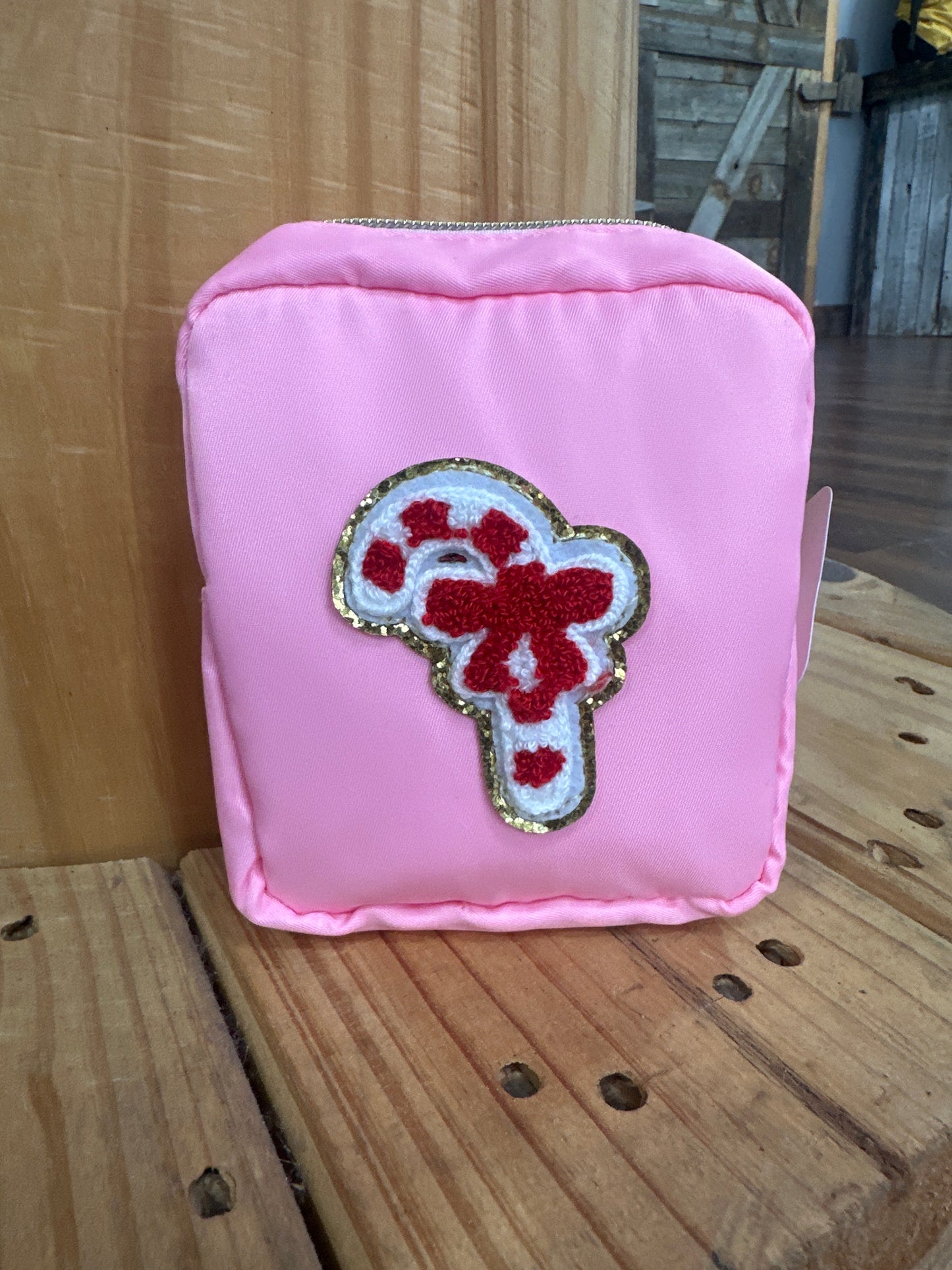 Nylon Christmas Patch Makeup Coin Bag