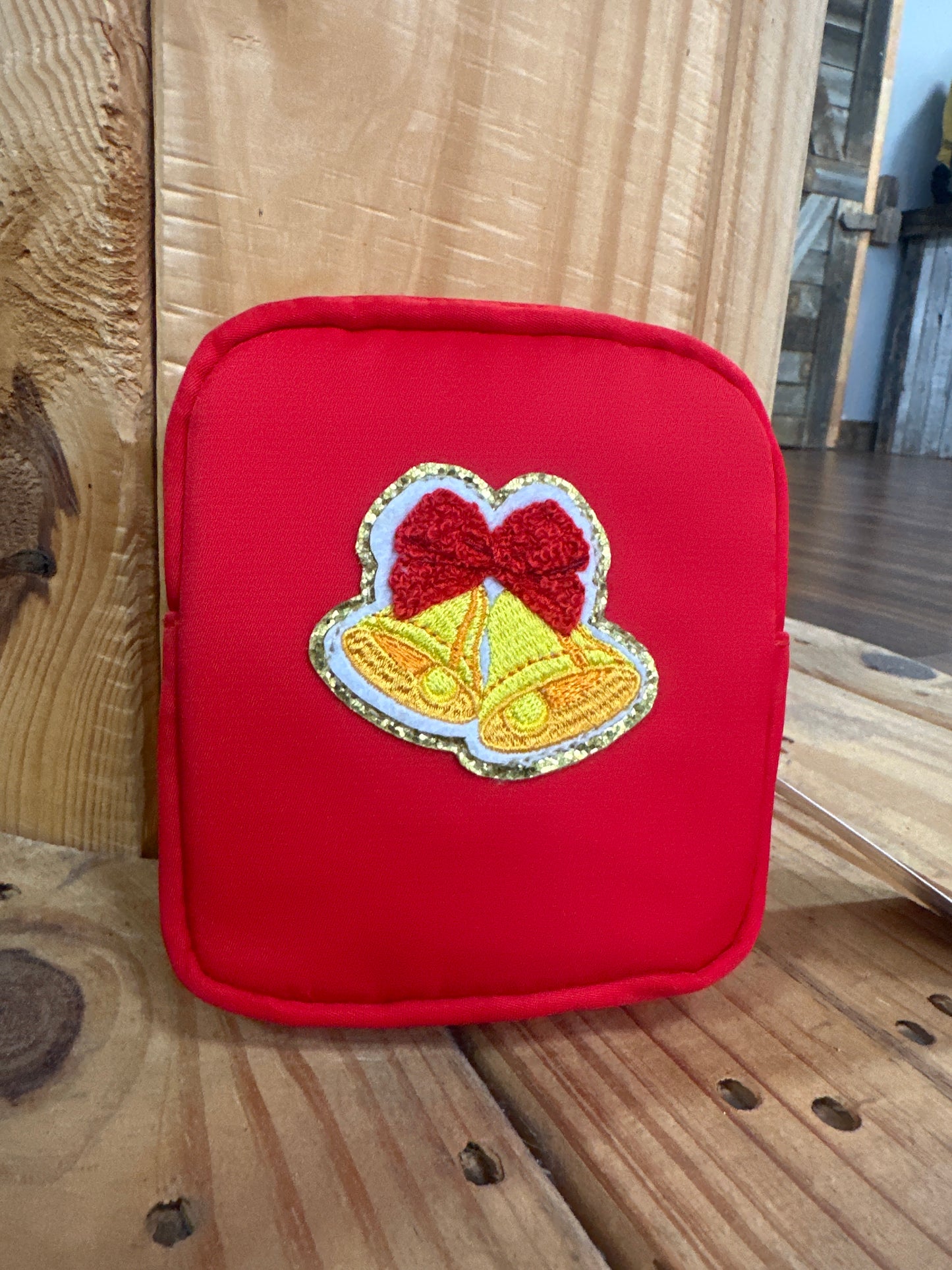 Nylon Christmas Patch Makeup Coin Bag