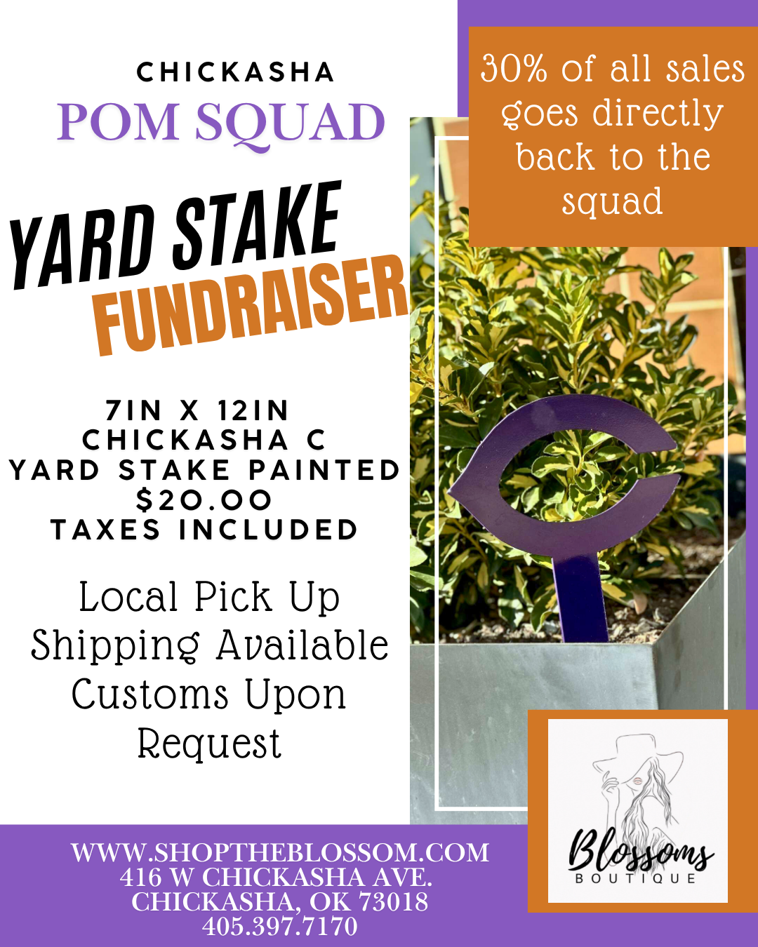 Pom Chick C Yard Stake Fundraiser
